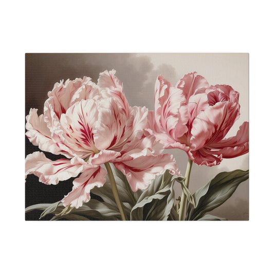 Parrot Tulip Pink & White Matte Canvas