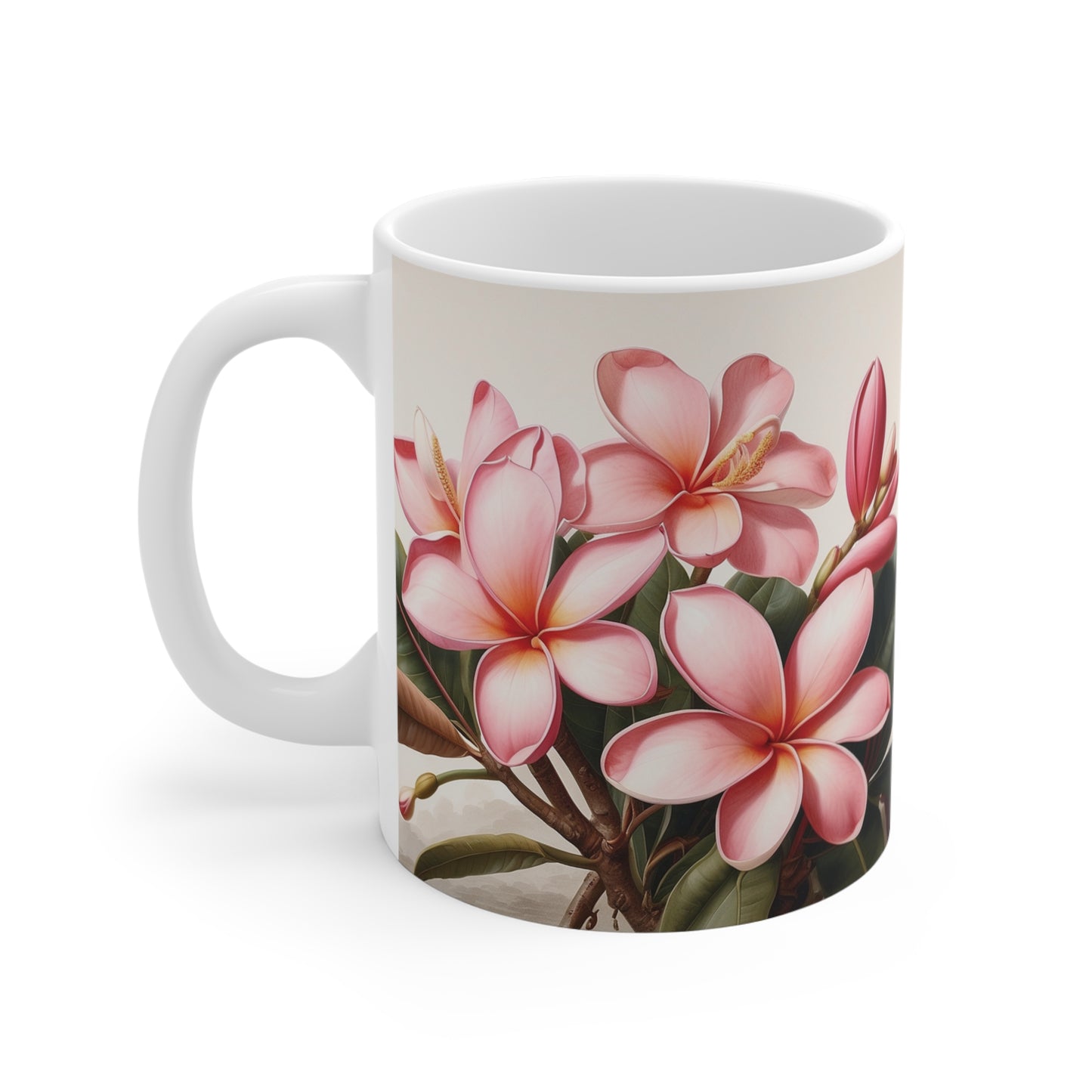 Pink Tropical Frangipani Mug 11oz