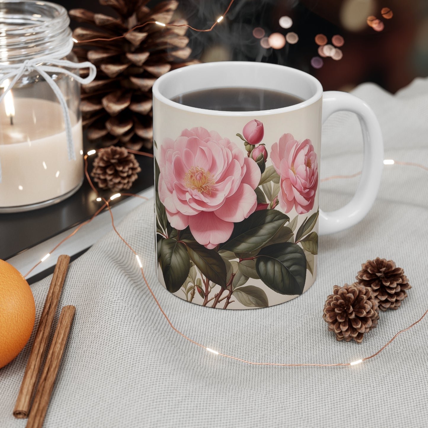 Soft Pink Camellia Mug 11oz