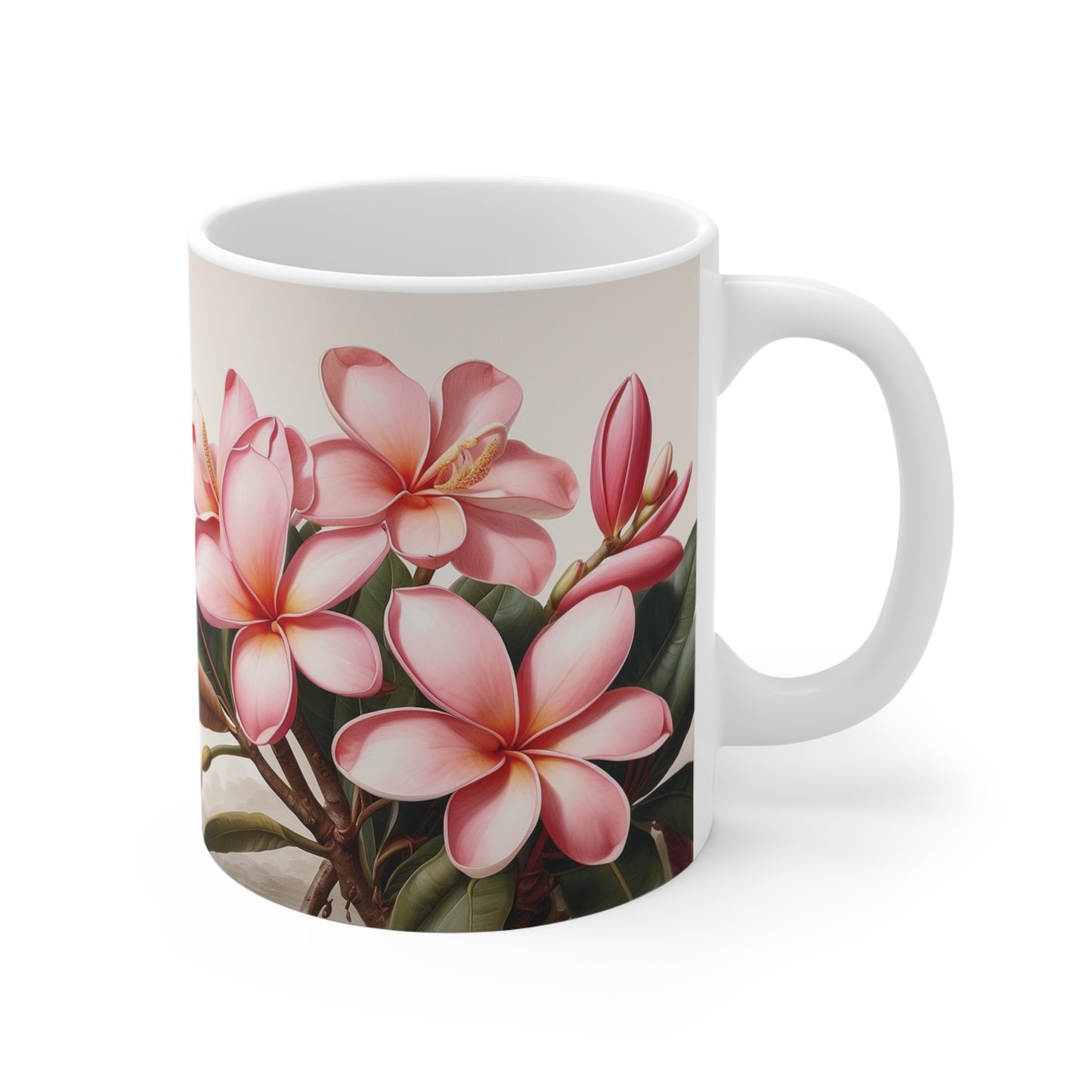 Pink Tropical Frangipani Mug 11oz