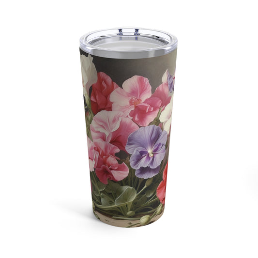 Sweet Pea Watercolour Elegant Tumbler 20oz