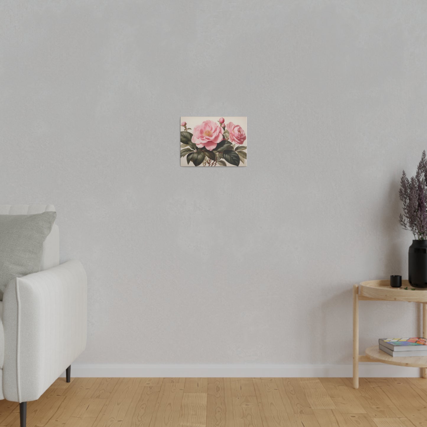 Pink Camellias Matte Canvas