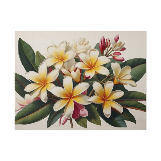 Tropical Frangipanis Matte Canvas