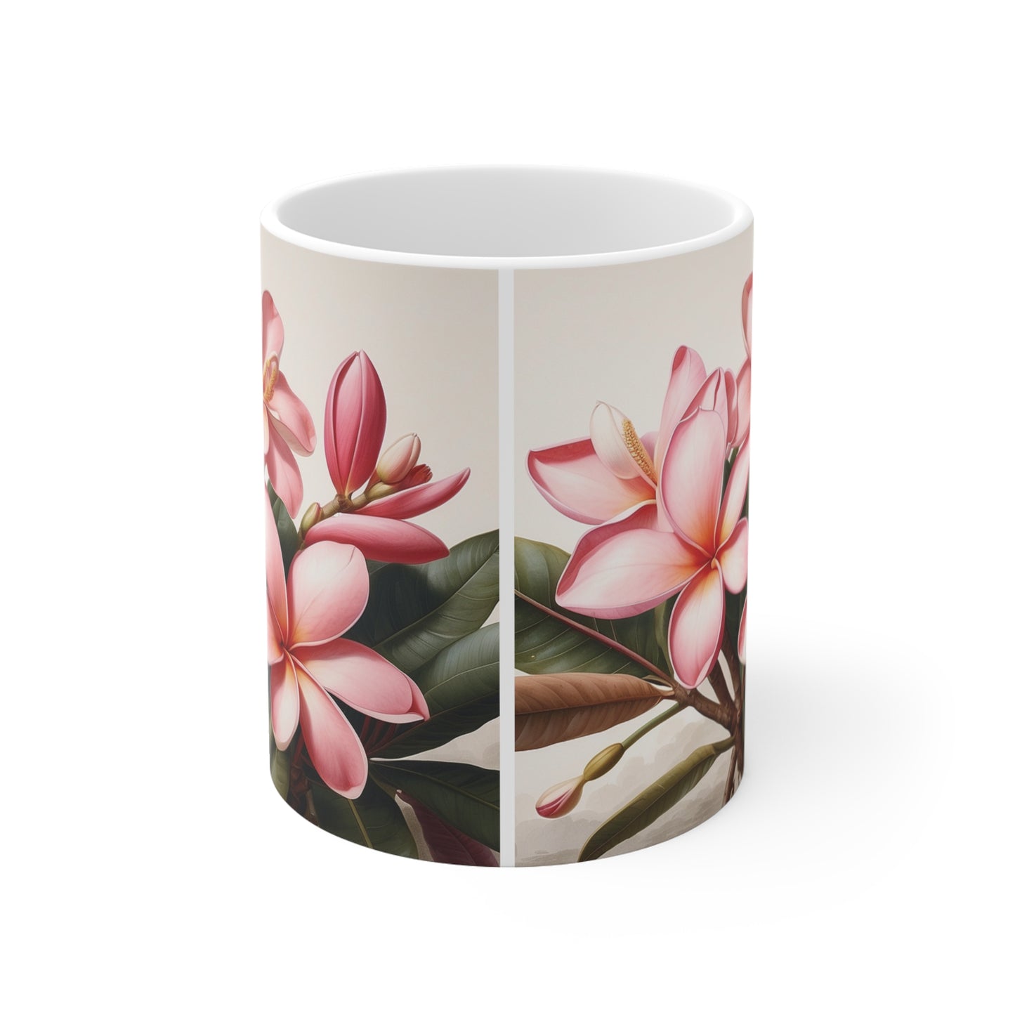 Pink Tropical Frangipani Mug 11oz