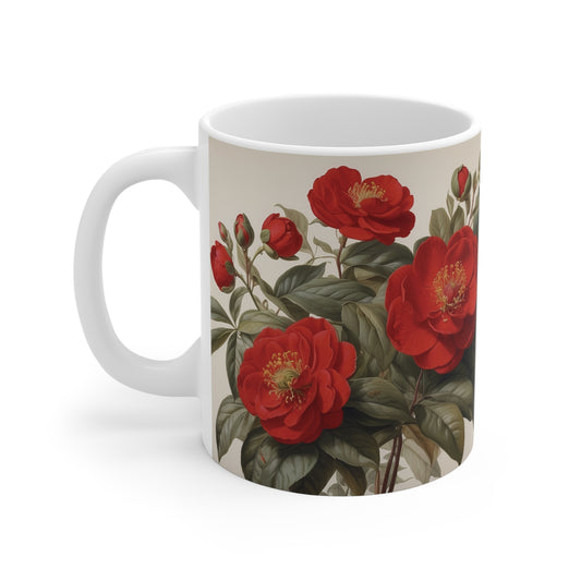 Stunning Red Camellias Mug 11oz