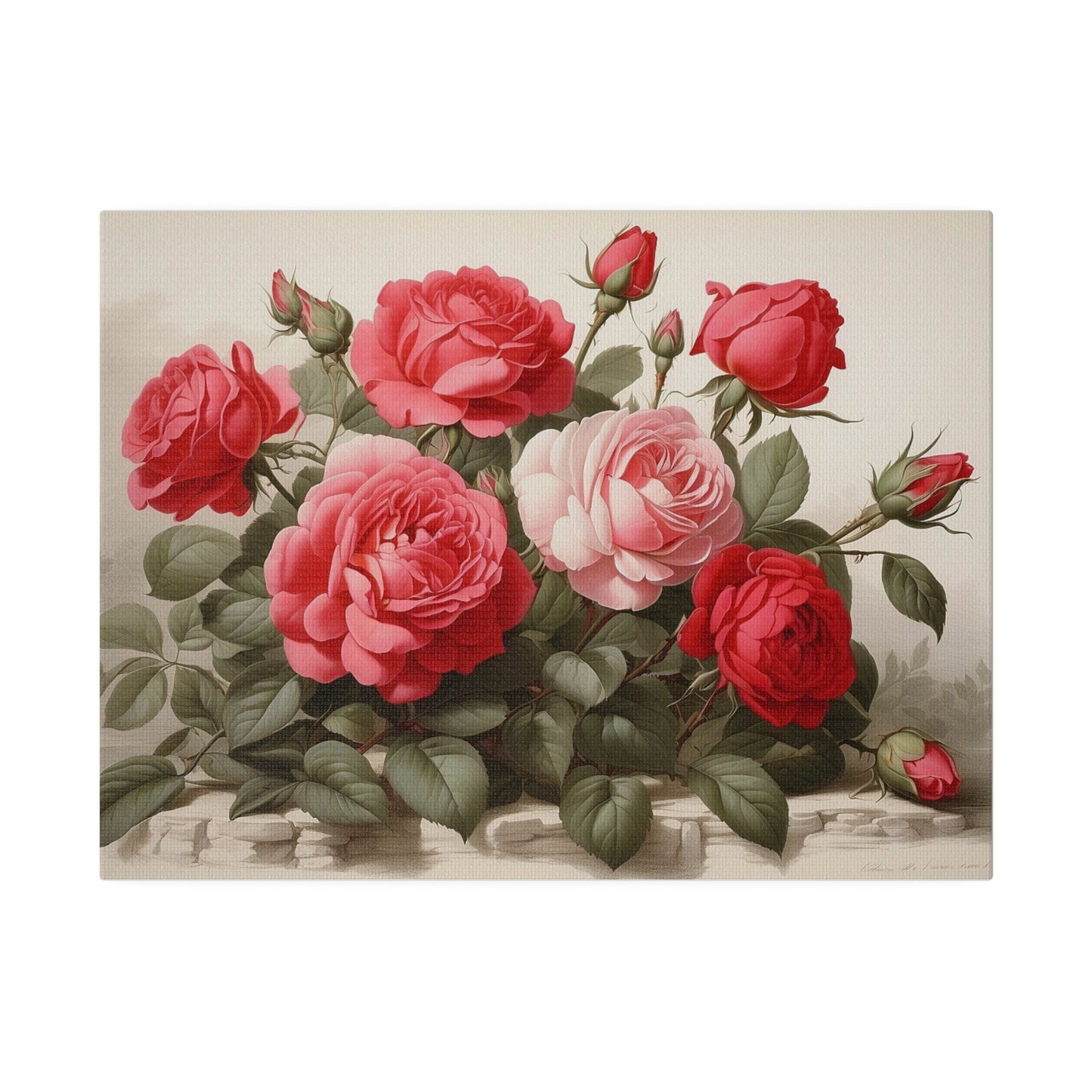 Red & Pink Roses Matte Canvas