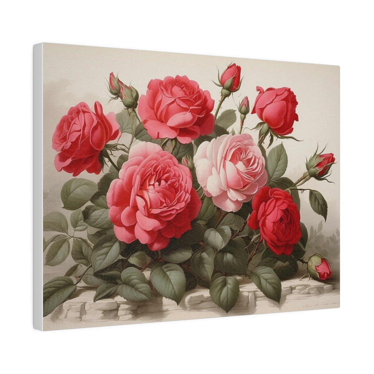 Red & Pink Roses Matte Canvas