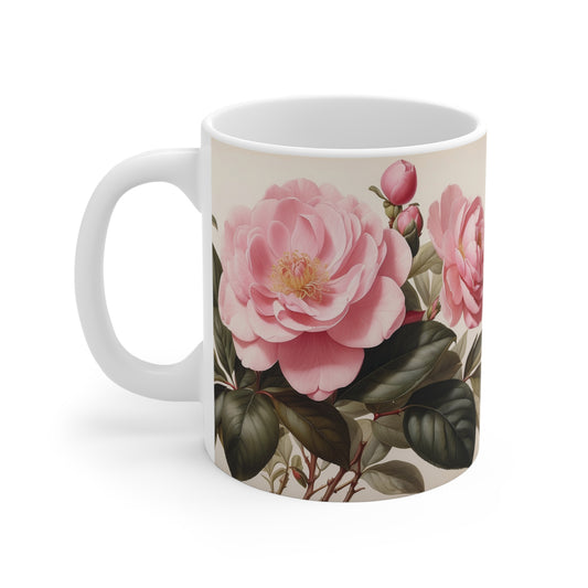 Soft Pink Camellia Mug 11oz