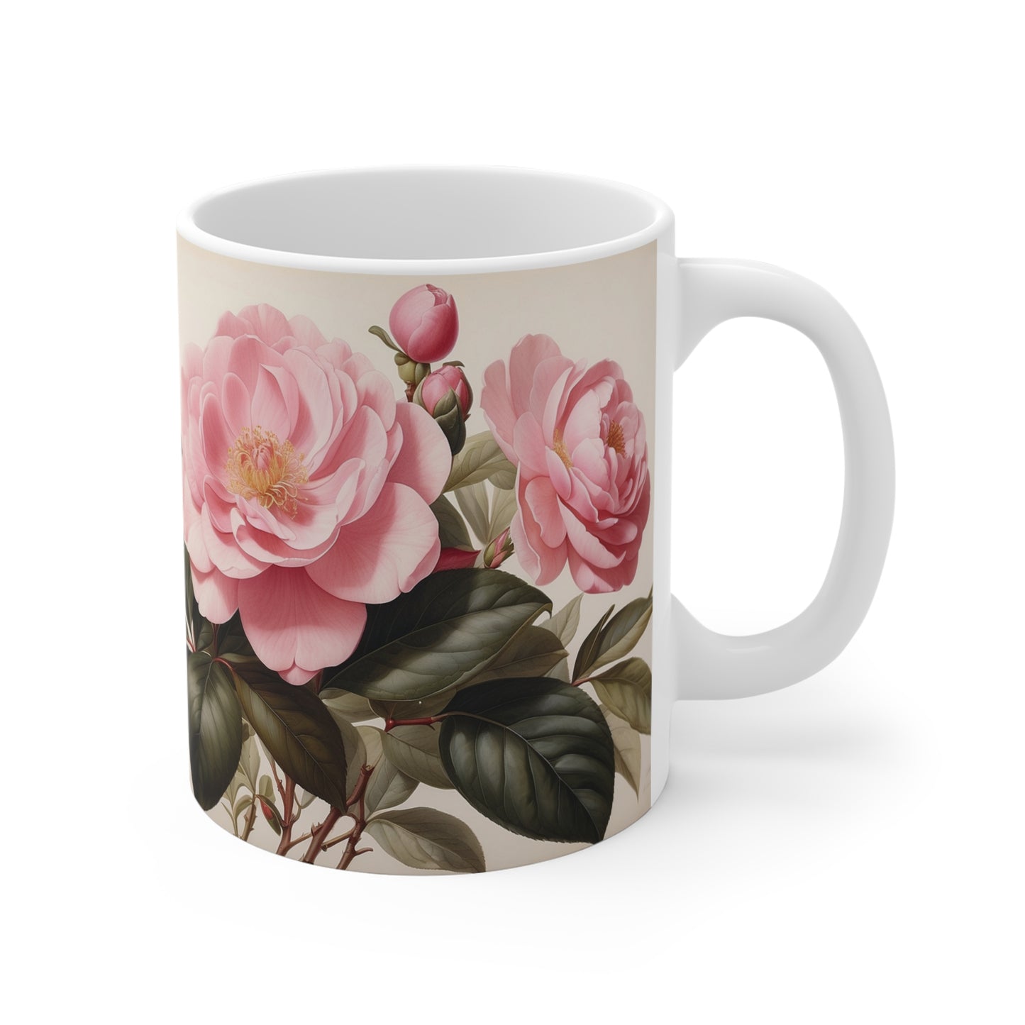 Soft Pink Camellia Mug 11oz